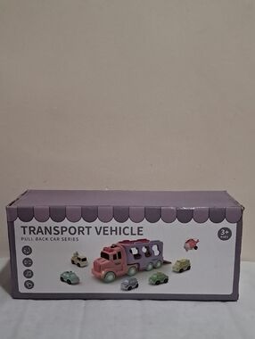 Pull-Back Transport Truck Playset - Purple & Pink